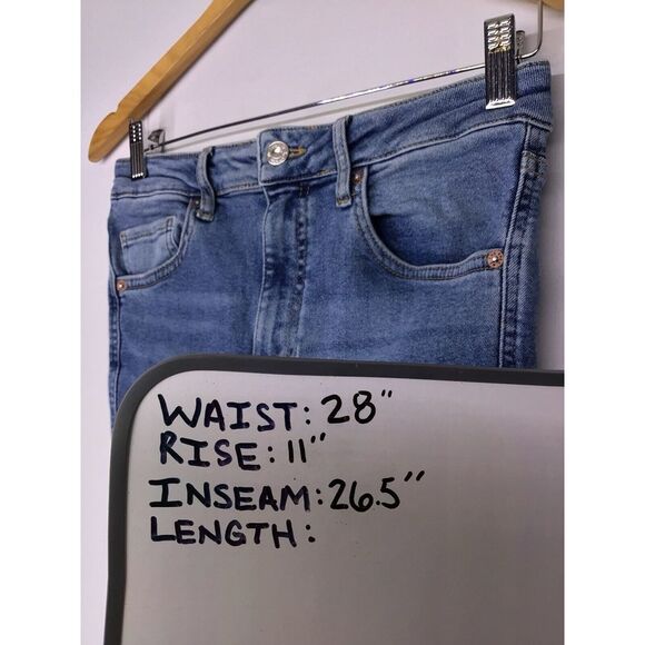 Free People We The Free Skinny Cropped High Rise Jeans Raw Hem Women's Size 29 - Picture 6 of 6